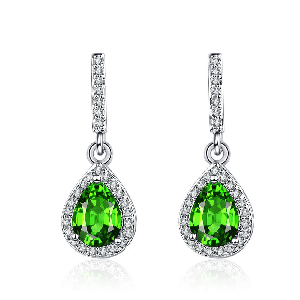 Fashion Drop Shape Ear Studs Micro Inlaid Zircon Earrings