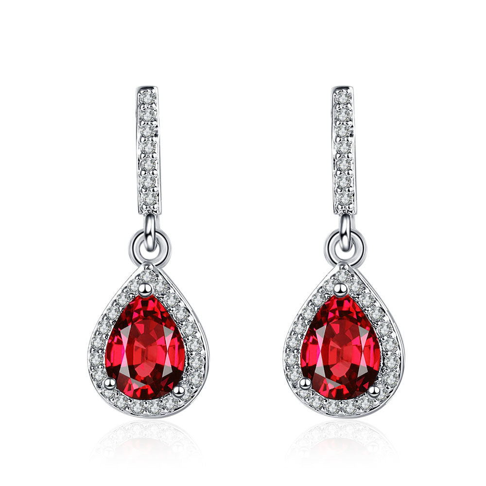 Fashion Drop Shape Ear Studs Micro Inlaid Zircon Earrings