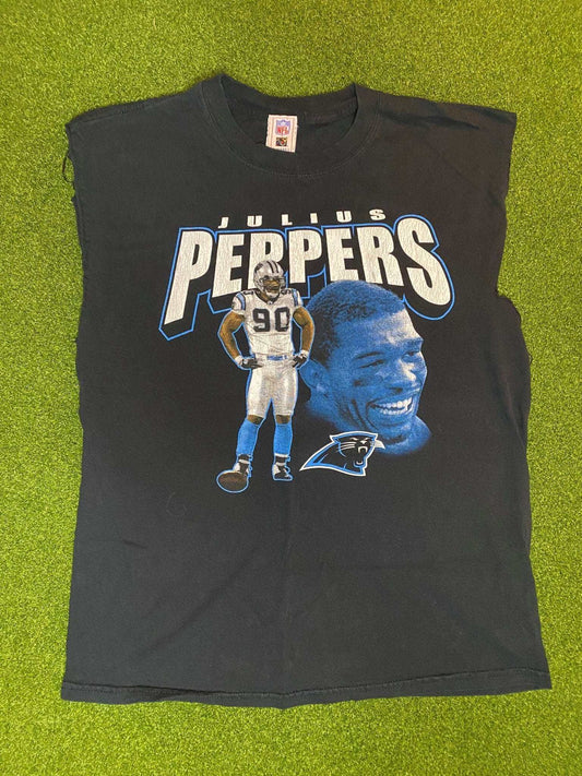 00s Carolina Panthers - Julius Peppers - Vintage NFL Player Cut Off (Large) AURISTRA 