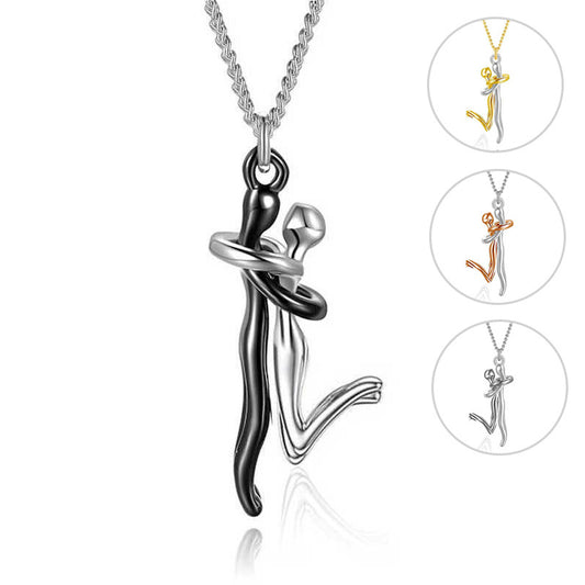 18K Love Hug Necklace Couple Anniversary Valentine's Day Gift Fashion Simple Temperament Clavicle Chain Pendant Necklace AURISTRA 