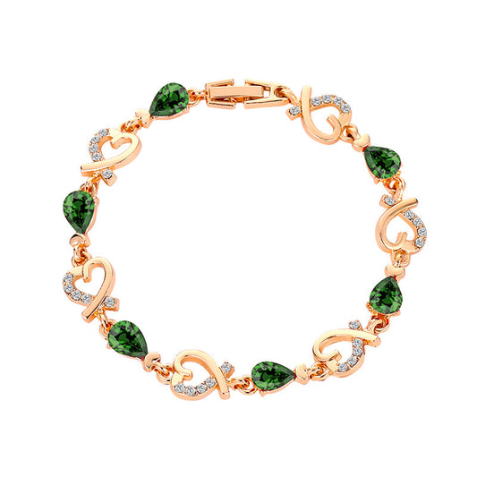 Hollow Love Bracelet With Rhinestones Fashion Temperament Heart-shaped Bracelet For Valentine's Day Gift Jewelry AURISTRA 