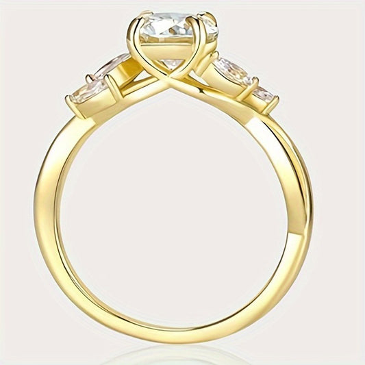1.2ct Willow Shape Moissanite Women's Engagement Ring, 1.2ct D Color VVS1 Clarity Lab Made Wedding Rings Tree Branch Moissanite Ring Women's Gift AURISTRA 