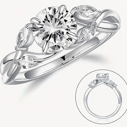 1.2ct Willow Shape Moissanite Women's Engagement Ring, 1.2ct D Color VVS1 Clarity Lab Made Wedding Rings Tree Branch Moissanite Ring Women's Gift AURISTRA 