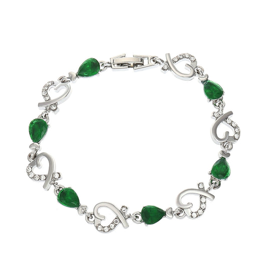 Hollow Love Bracelet With Rhinestones Fashion Temperament Heart-shaped Bracelet For Valentine's Day Gift Jewelry AURISTRA 