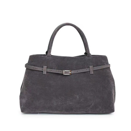 2025 Hot Sale Decorative Design Solid Faux Suede Handbag Large Capacity Casual Tote Bags For Women Tote Design Portable Shoulder Bag AURISTRA 