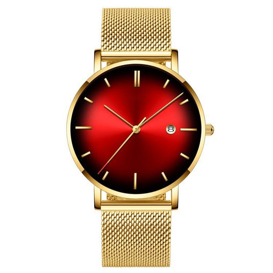 Color-faced men's mesh belt business watch AURISTRA 
