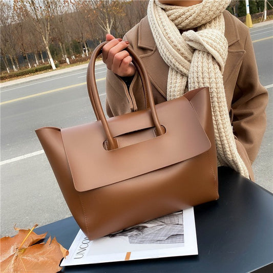 Fashion Women Shoulder Bags Large Capacity Handbags Simple Retro Tote Bags Solid Color Famous Brand High Quality Bags AURISTRA 