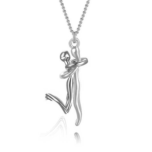 18K Love Hug Necklace Couple Anniversary Valentine's Day Gift Fashion Simple Temperament Clavicle Chain Pendant Necklace AURISTRA 