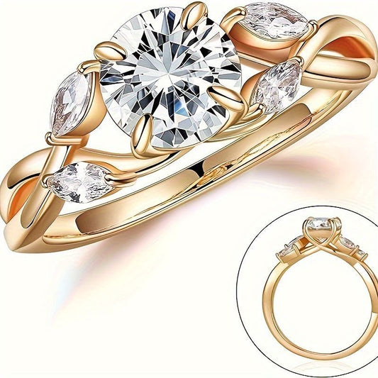 1.2ct Willow Shape Moissanite Women's Engagement Ring, 1.2ct D Color VVS1 Clarity Lab Made Wedding Rings Tree Branch Moissanite Ring Women's Gift AURISTRA 