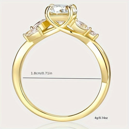 1.2ct Willow Shape Moissanite Women's Engagement Ring, 1.2ct D Color VVS1 Clarity Lab Made Wedding Rings Tree Branch Moissanite Ring Women's Gift AURISTRA 