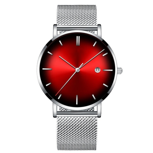 Color-faced men's mesh belt business watch AURISTRA 