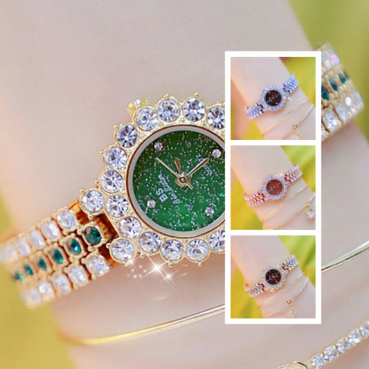 Multicolor Temperament Women's Fashion Quartz Watch Luxury Stainless Steel Analog WristWatch Ladies Watch Women Dress Bracelet Set Clock AURISTRA 