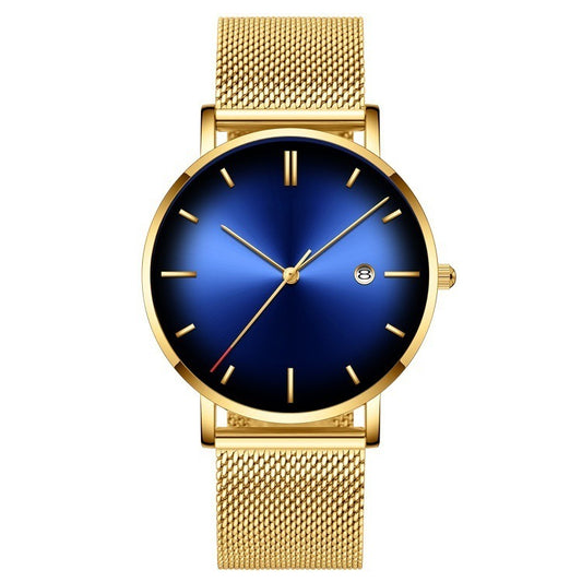 Color-faced men's mesh belt business watch AURISTRA 