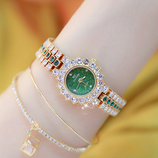 Multicolor Temperament Women's Fashion Quartz Watch Luxury Stainless Steel Analog WristWatch Ladies Watch Women Dress Bracelet Set Clock AURISTRA 