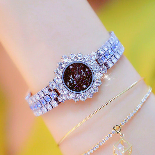 Multicolor Temperament Women's Fashion Quartz Watch Luxury Stainless Steel Analog WristWatch Ladies Watch Women Dress Bracelet Set Clock AURISTRA 