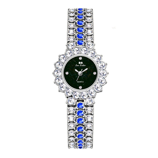 Multicolor Temperament Women's Fashion Quartz Watch Luxury Stainless Steel Analog WristWatch Ladies Watch Women Dress Bracelet Set Clock AURISTRA 