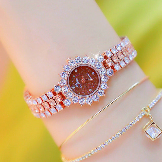 Multicolor Temperament Women's Fashion Quartz Watch Luxury Stainless Steel Analog WristWatch Ladies Watch Women Dress Bracelet Set Clock AURISTRA 