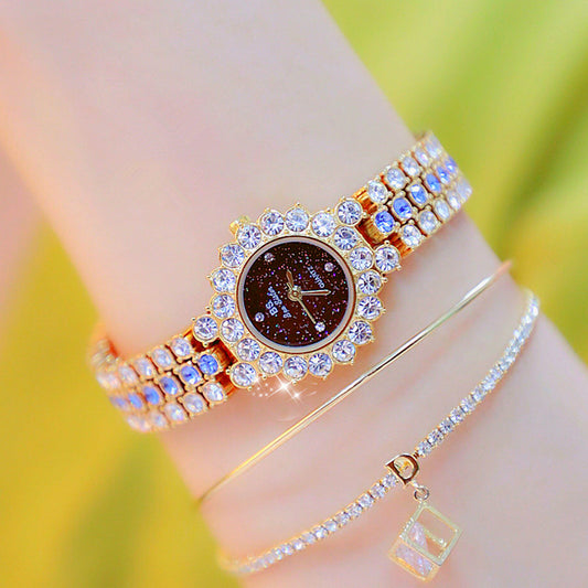 Multicolor Temperament Women's Fashion Quartz Watch Luxury Stainless Steel Analog WristWatch Ladies Watch Women Dress Bracelet Set Clock AURISTRA 