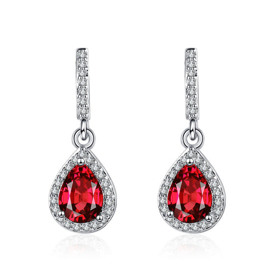 Fashion Drop Shape Ear Studs Micro Inlaid Zircon Earrings AURISTRA 