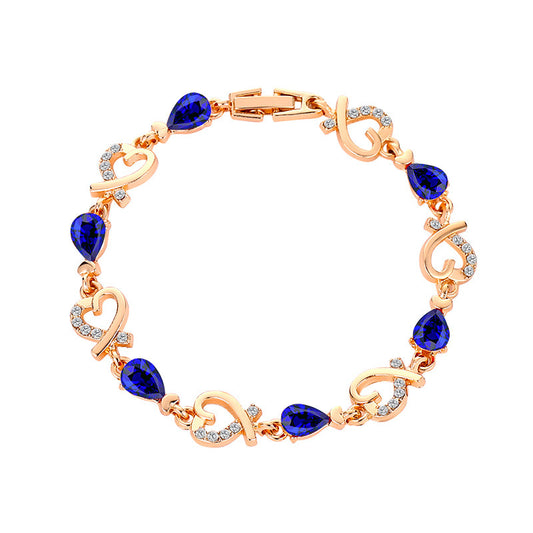 Hollow Love Bracelet With Rhinestones Fashion Temperament Heart-shaped Bracelet For Valentine's Day Gift Jewelry AURISTRA 