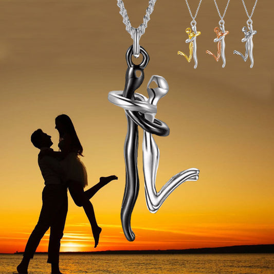18K Love Hug Necklace Couple Anniversary Valentine's Day Gift Fashion Simple Temperament Clavicle Chain Pendant Necklace AURISTRA 