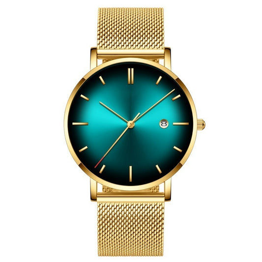 Color-faced men's mesh belt business watch AURISTRA 