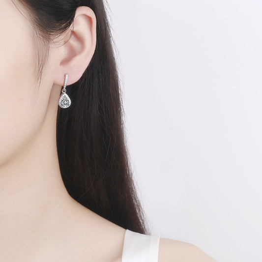 Fashion Drop Shape Ear Studs Micro Inlaid Zircon Earrings AURISTRA 