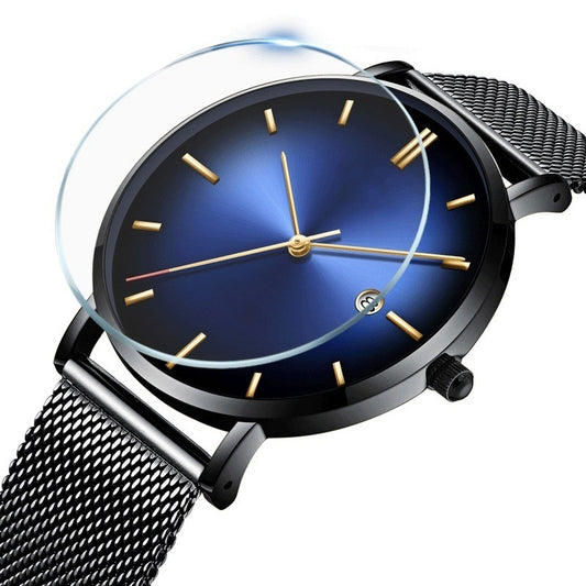 Color-faced men's mesh belt business watch AURISTRA 