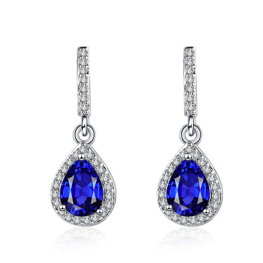 Fashion Drop Shape Ear Studs Micro Inlaid Zircon Earrings AURISTRA 