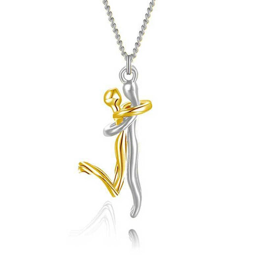 18K Love Hug Necklace Couple Anniversary Valentine's Day Gift Fashion Simple Temperament Clavicle Chain Pendant Necklace AURISTRA 
