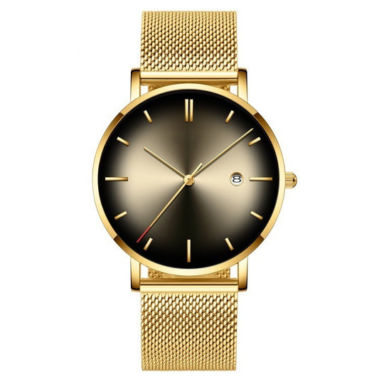 Color-faced men's mesh belt business watch AURISTRA 
