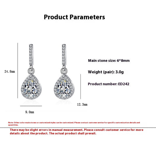 Fashion Drop Shape Ear Studs Micro Inlaid Zircon Earrings AURISTRA 