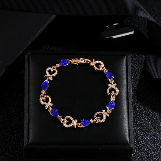 Hollow Love Bracelet With Rhinestones Fashion Temperament Heart-shaped Bracelet For Valentine's Day Gift Jewelry AURISTRA 
