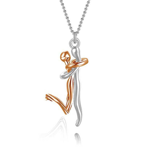 18K Love Hug Necklace Couple Anniversary Valentine's Day Gift Fashion Simple Temperament Clavicle Chain Pendant Necklace AURISTRA 