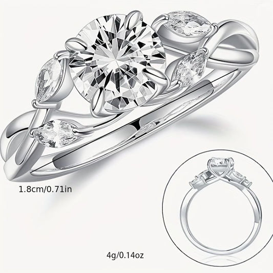 1.2ct Willow Shape Moissanite Women's Engagement Ring, 1.2ct D Color VVS1 Clarity Lab Made Wedding Rings Tree Branch Moissanite Ring Women's Gift AURISTRA 