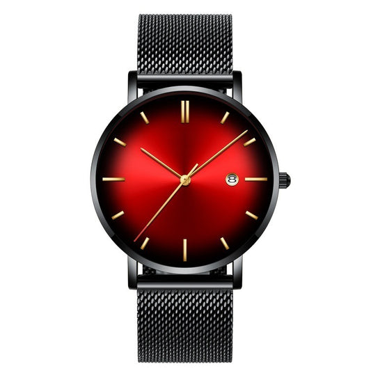 Color-faced men's mesh belt business watch AURISTRA 